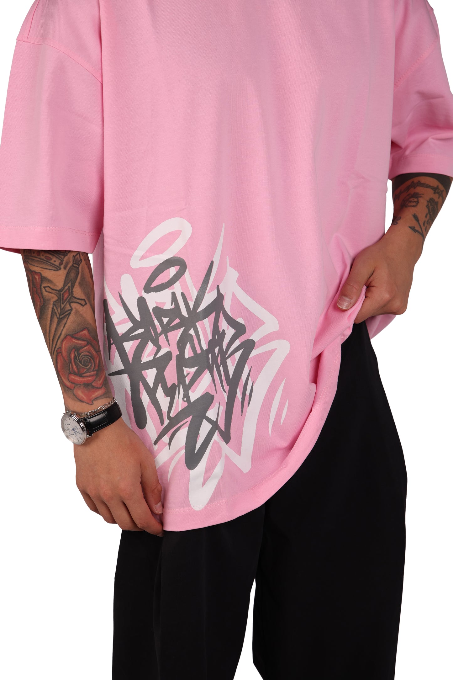 Pink printed tee
